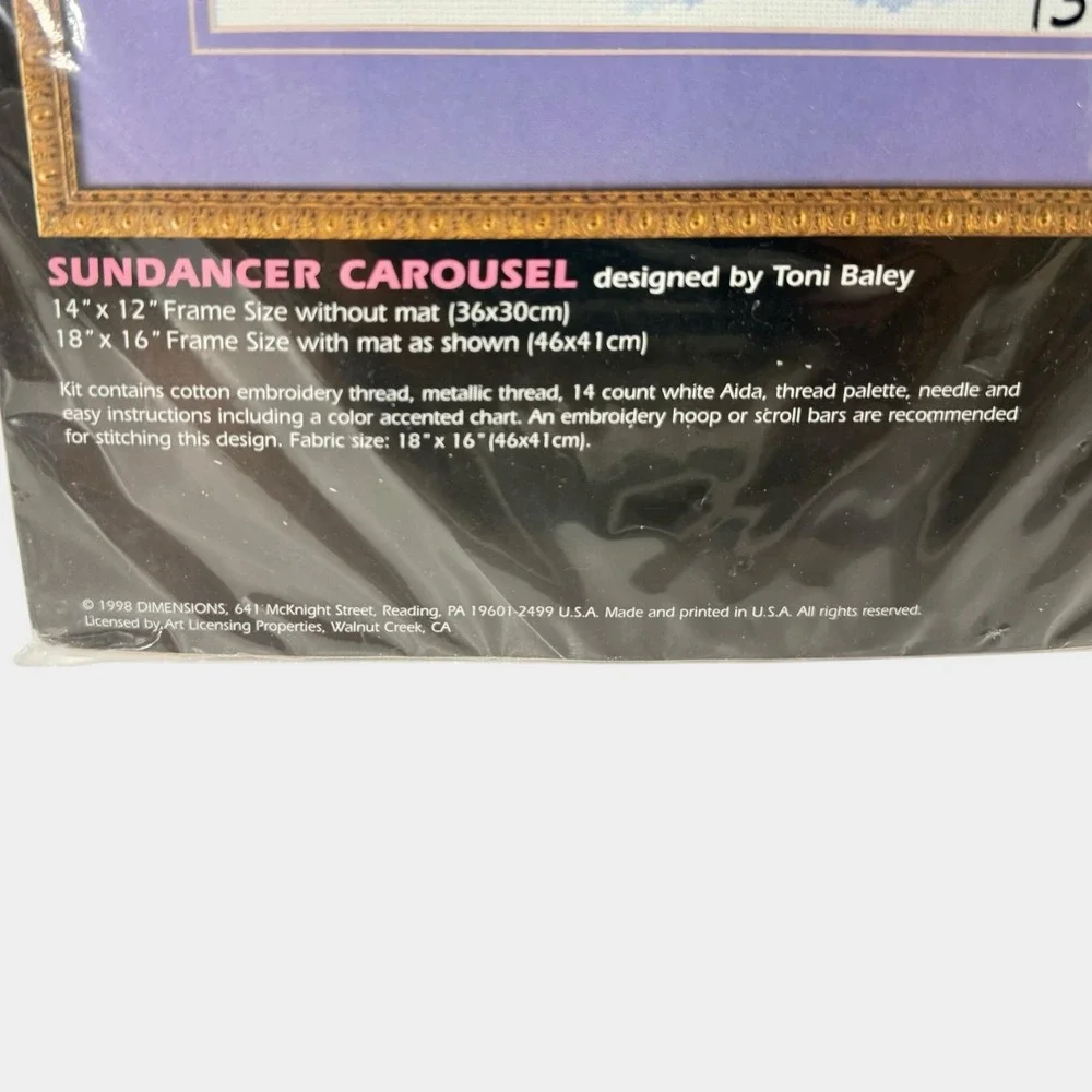 Dimensions Cross Stitch Kit Unisex OS White New Sundancer Carousel 3876 Vintage